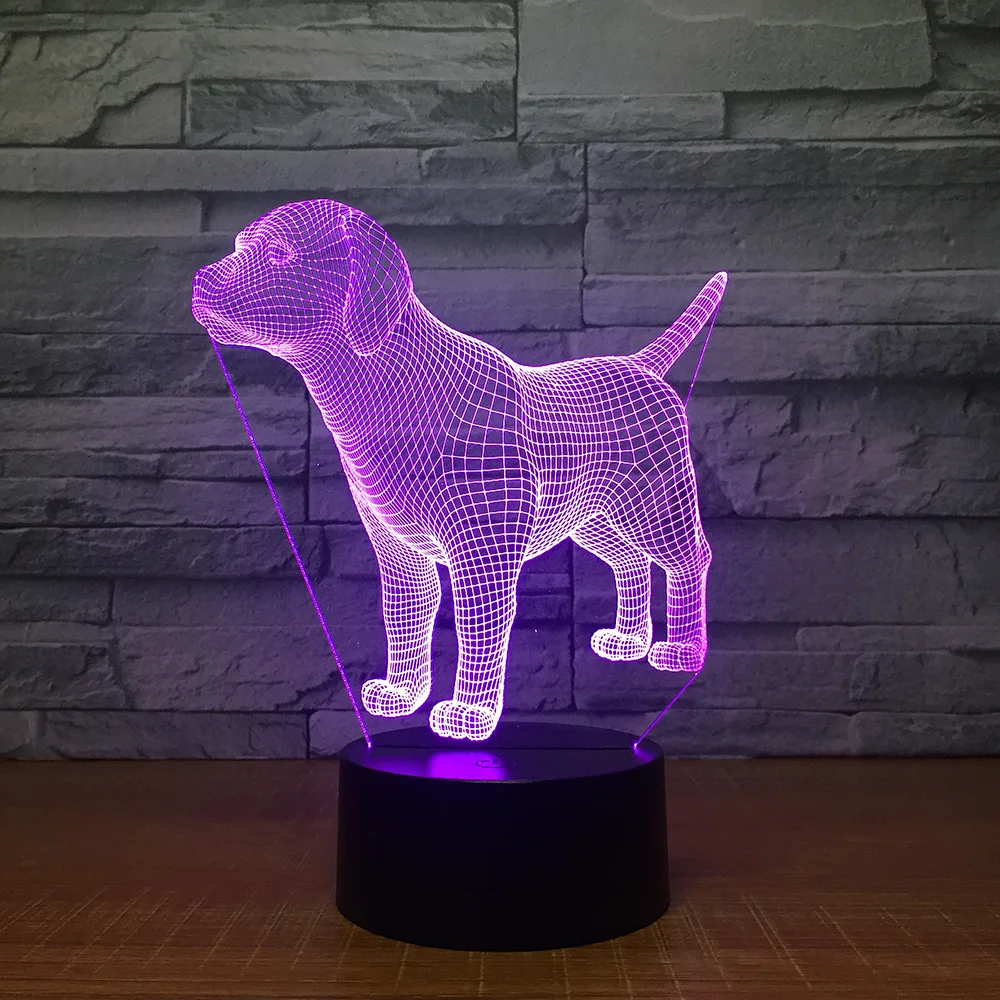 Günstig Schöne Neue Hund 3D LED Nachtlicht 7 Farbe Blinkende Touch Usb Illusion Stimmung Lampe USB Schlaf Beleuchtung Kinder Geburtstag geschenke Drop Schiff