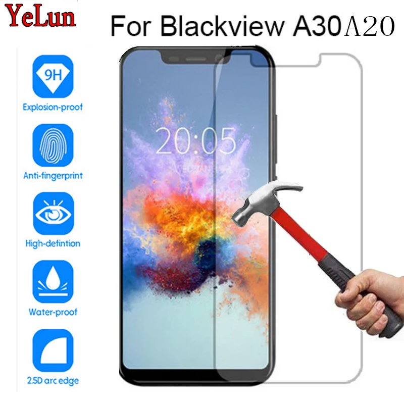 

YeLun Tempered Glass For Blackview A20 A30 Screen Protector 9H Protective Glass