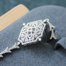 New micro S925 silver long womens earrings 2019 inlay zircon beaten earrings of women accessories female fashion earings goddess New micro S925 silver long womens earrings 2019 inlay zircon beaten earrings of women accessories female fashion earings goddess