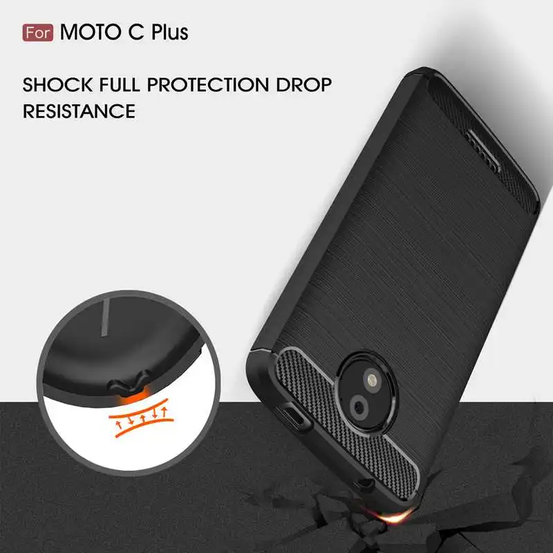 Wonderfultry для MOTO C плюс В виде ракушки Fundas Coque углеродного волокна матовый чехол Капа