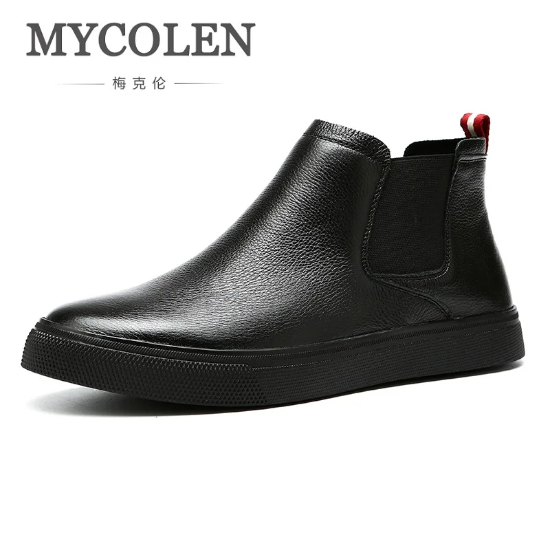 

MYCOLEN Winter The New Listing Men's Chelsea Boots British Style Fashion Ankle Boots Black Snow Martin Boots Chaussure Homme