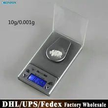 DHL FedEx 10 шт. ckf-101 миллиграмм цифровые точность Весы ювелирных изделий с бриллиантами Золото Весы 10 г/0.001 г