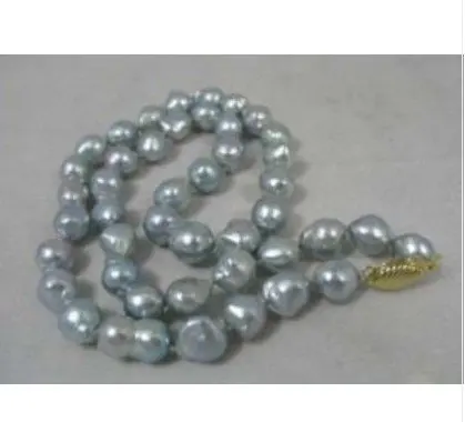 

Hot sell ->@@ Gray Freshwater Pearl 18KGP clasp Necklace and gift -Top quality free shipping