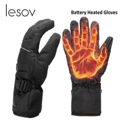 Lesov 3 Управление уровень Электрический Батарея перчатки с подогревом Водонепроницаемый руки теплые Зимние перчатки Для мужчин Для женщин с