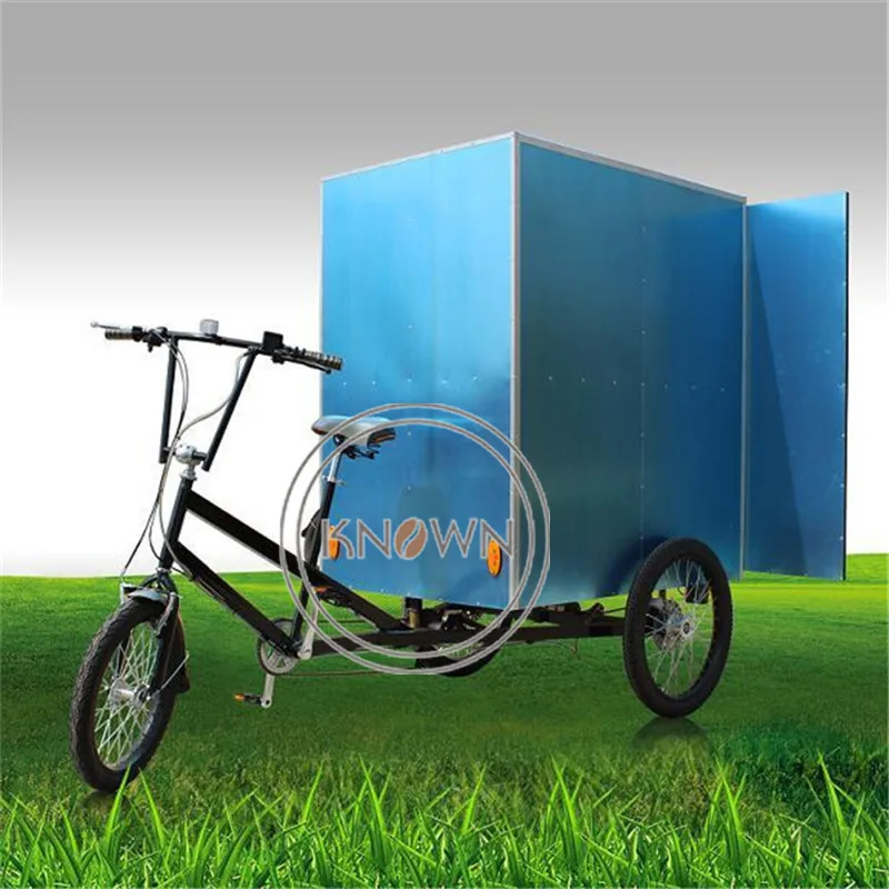 CE утвержденных мобильных уличных грузов трайк фаст-фуд велосипед трицикл для доставки с кабиной