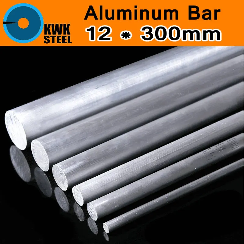 12*300mm Aluminum 6061 Round Bar Aluminium Strong Hardness Rod for