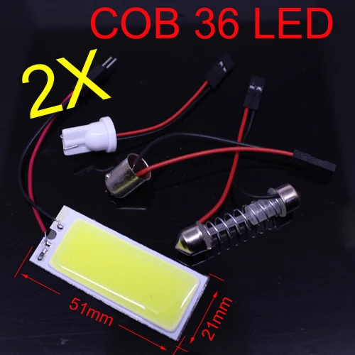 Бесплатная Доставка Оптом 2X Белый 5 Вт COB Чип светодиодный 36 smd автомобильный