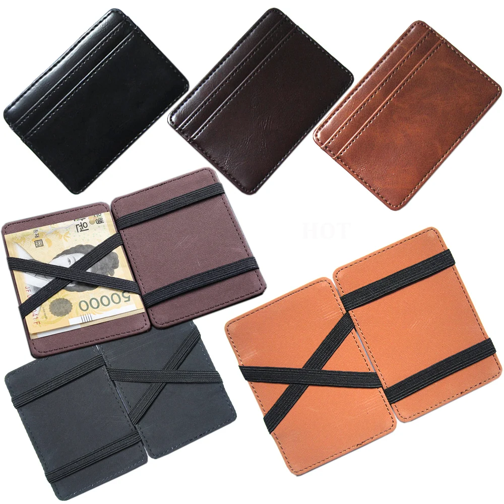 2015 New arrival high quality men money clips magic wallets Korea fashion mini purse brown and coffee XF005