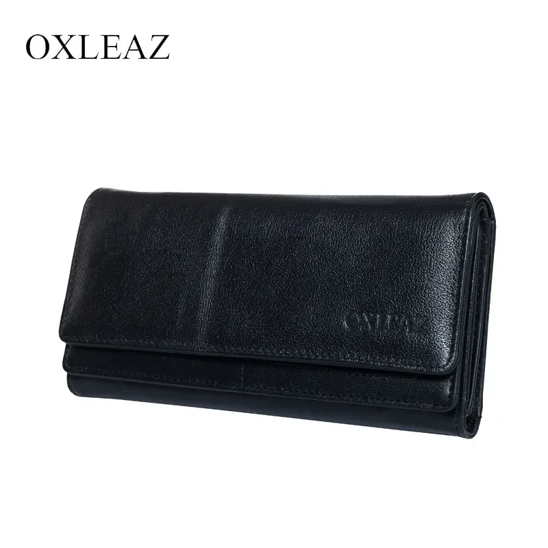 OXLEAZ Brand Flap-over Black Men Purse Long Clutch Bag Mens Wallet Leather Genuine Phone Wallet Cow Leather Wallet for Women OXLEAZ Brand Flap-over Black Men Purse Long Clutch Bag Mens Wallet Leather Genuine Phone Wallet Cow Leather Wallet for Women