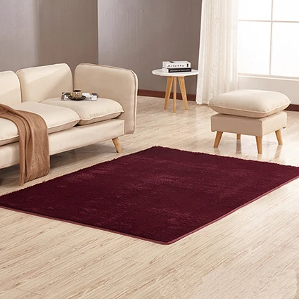 Wine Red Настраиваемые простой современный короткий пушистый ковер спальня полный милый Гостиная журнальный столик диван татами прикроватной тумбочке прямоугольный ковер - Цвет: Wine Red