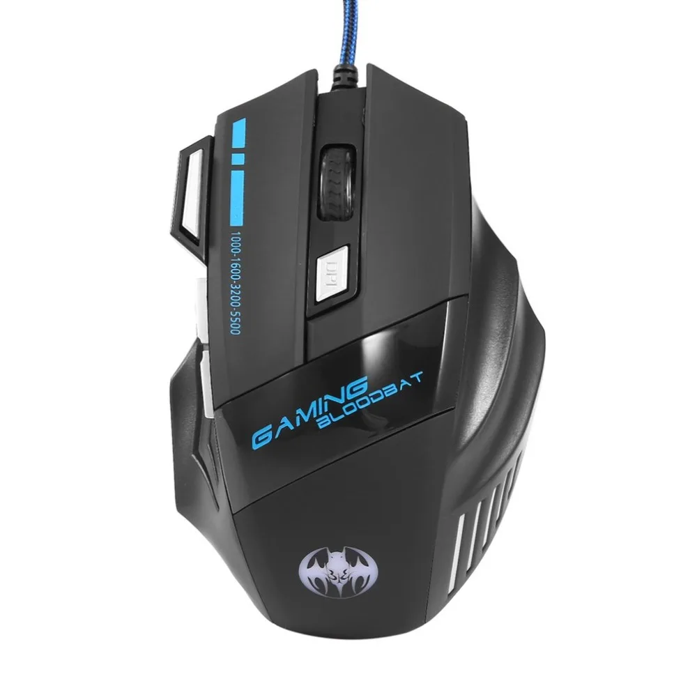 ProfessionalWiredGamingMouse7Button5500DPILEDOpticalUSB