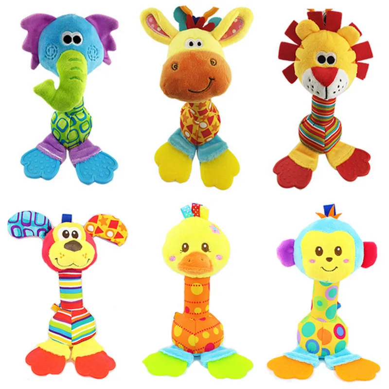 

Rattles Kids Toys Chidren's Baby Toys Stuffed Animal Plush Toys Baby Teether Hanging Strollers bb Sound Hand Bar Toys gift