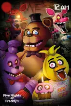 Cinco noites no freddy poster de seda pintura decorativa 24x36inch
