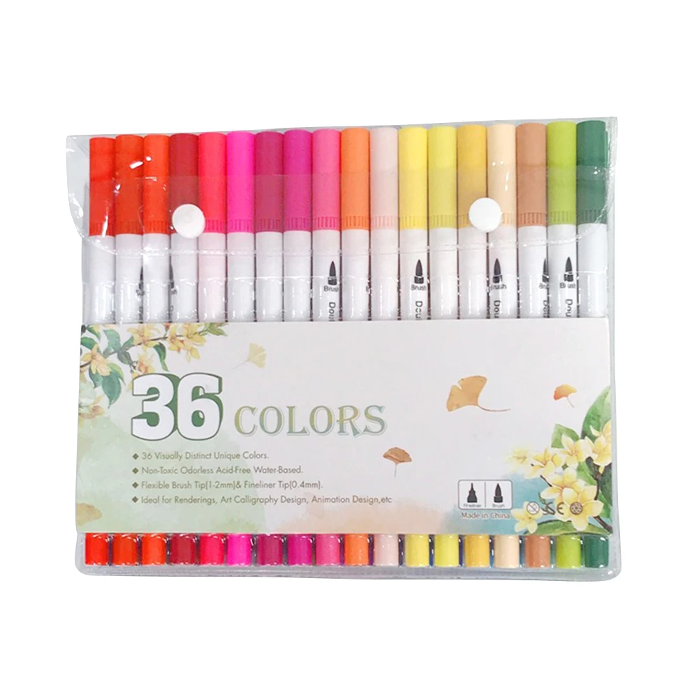 

24/36/60/100pcs Coloring Dual Tips Non Toxic Fineliner Highlighting Write School Supplies Art Painting Marker Pen Set Artist