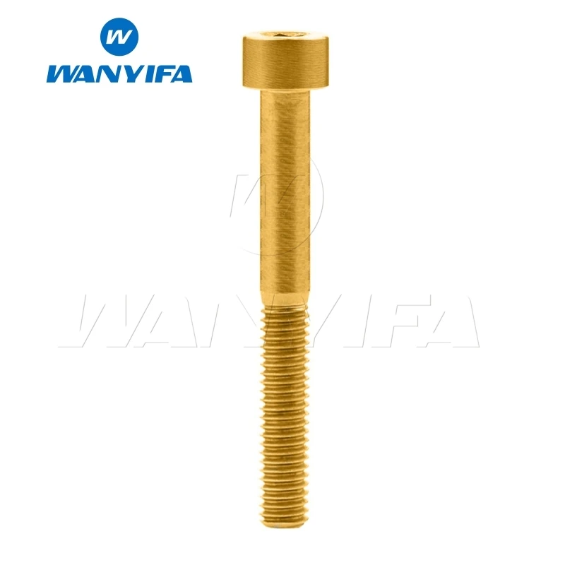 Wanyifa M6x10 15, 16, 18, 20, 25 30 35, 40 45 50 55 60 мм DIN912 клеймо Винт С Титановым болтом для велосипеда портативный складной велосипед езда на велосипеде - Цвет: M6x55 Gold