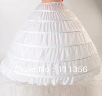 

6-HOOP White Wedding Gown Crinoline Bridal Petticoat Wedding Slip