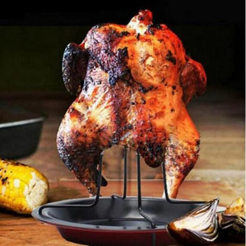 Стойка для жарки на гриле кемпинга барбекю стойка курицы держатель гриля духовки
