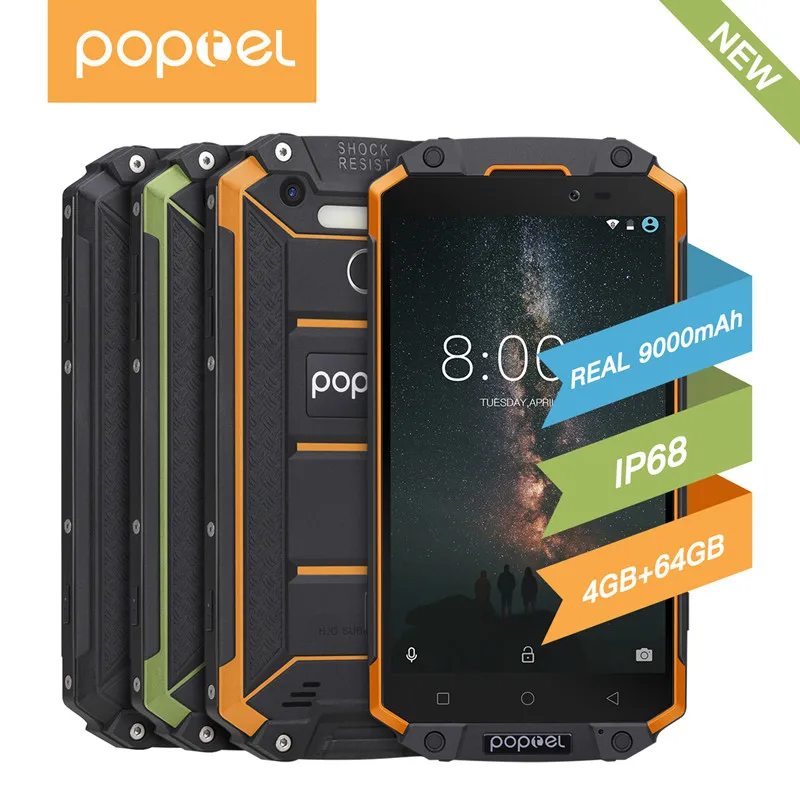 GuoPhone POPTEL P9000 Max водонепроницаемый смартфон 4 Гб 64 ГБ экран 5 дюймов