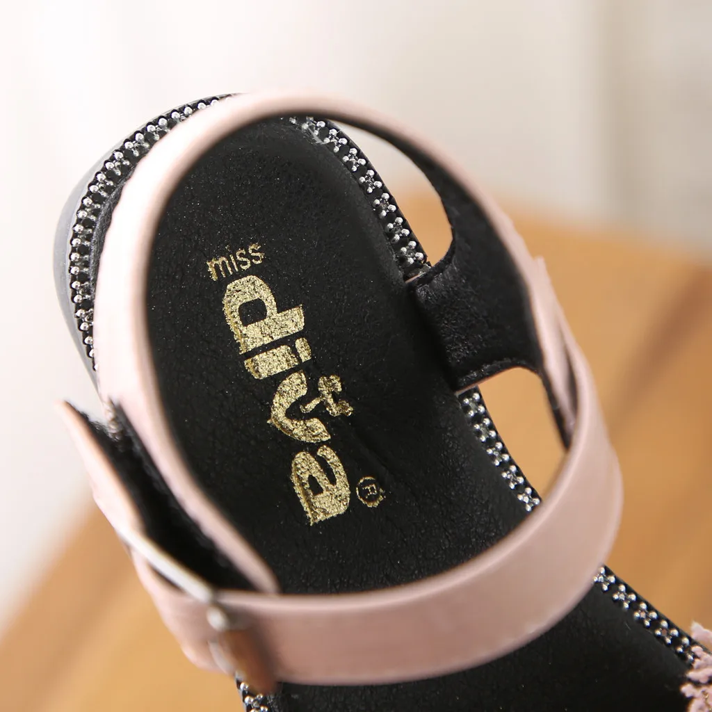 Малыша Одежда для детей; малышей; девочек летние блестящие сандалии для девочек новая пляжная обувь на плоской подошве; свадебные туфли с украшением в виде кристаллов, милые вечерние обувь для принцессы сандалии#3