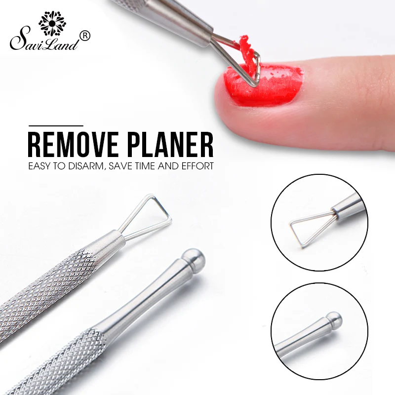 

Saviland Stainless Steel Nail Cuticle Pusher Tweezer UV Gel Polish Remover Remover Nail File Manicure Art Tools