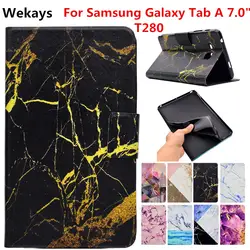 Wekays для Galaxy Tab 2016 7.0 T280 кожа Смарт принципиально чехол для Coque Samsung Galaxy Tab A A6 7.0 t280 T285 Планшеты чехол