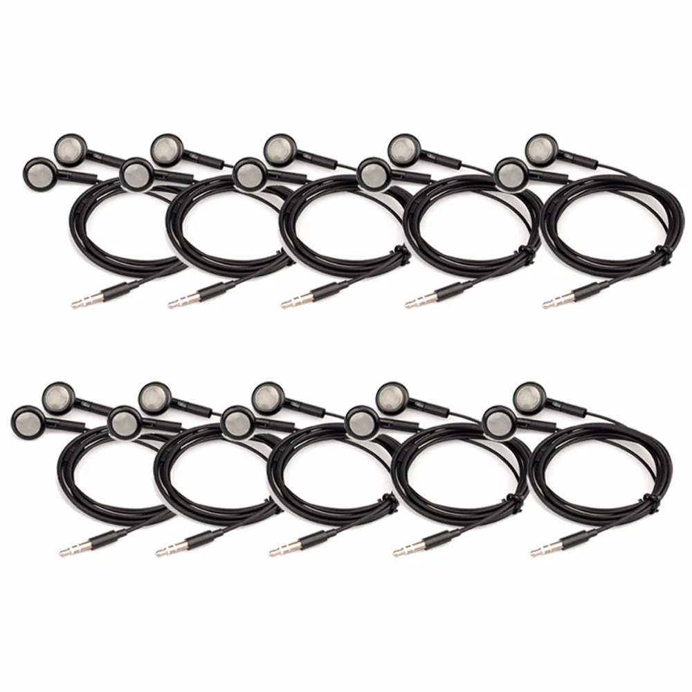 

10pcs 3.5mm Earphone Flat Head Plug Earbud Earpiece with 1m Cable for V-115 FM Radio Receiver Portable Y4392A