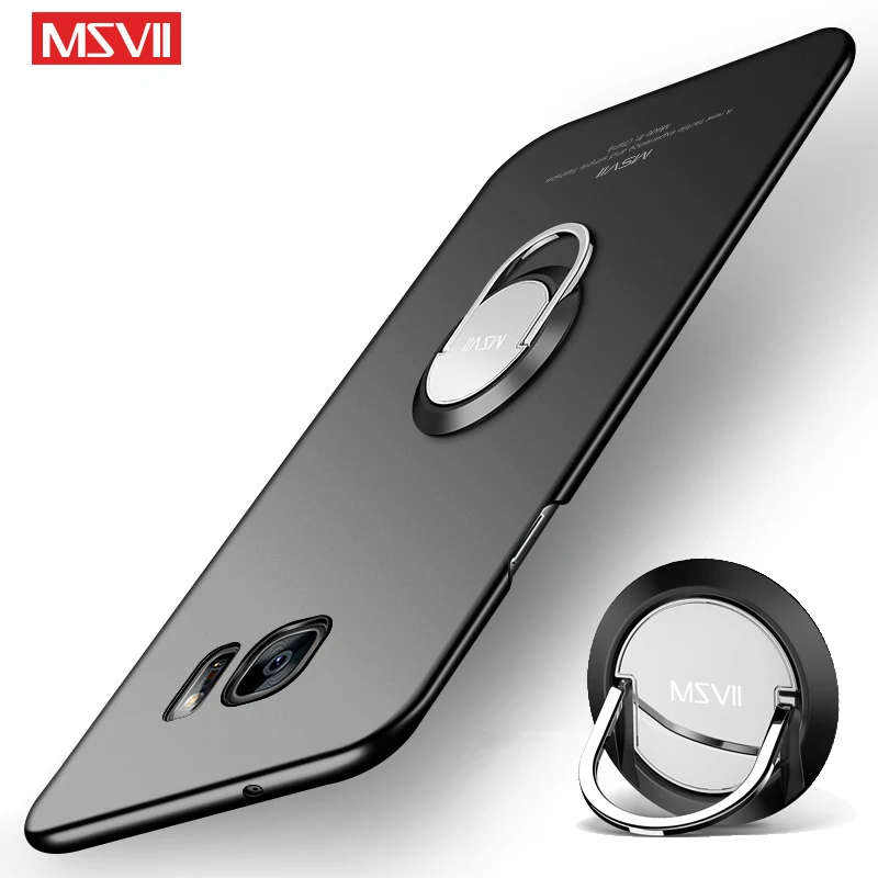 

For Samsung Galaxy S7 Edge Case Cover Msvii Finger Ring Slim Coque For Samsung S7 Edge Case Metal Car Holder Cover S7 Edge Cases