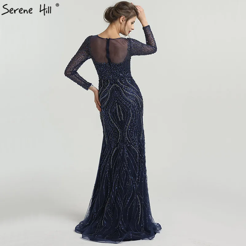 Новые роскошные вечерние платья с длинными рукавами, расшитые бисером и блестками, модные вечерние платья Serene Хилл LA6506
