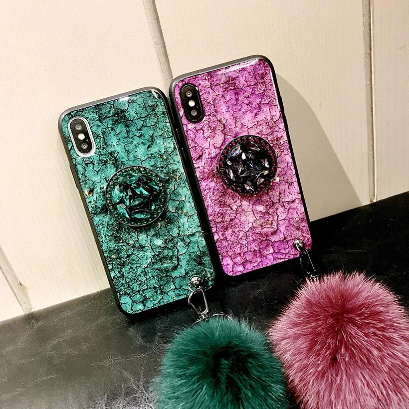 

Case for Samsung Galaxy J7 Prime J2 Pro 2018 J4 Plus J6 J3 2017 J5 2016 2015 J8 Plush Ball Holder Cover Grand Prime G530 G531