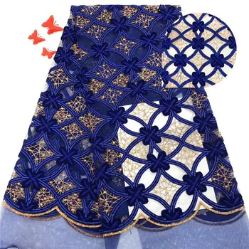 

African Lace Fabric 2019 High Quality Lace Embroidery African Velvet Lace Fabric Sequins Fabric For Nigerian Wedding F6