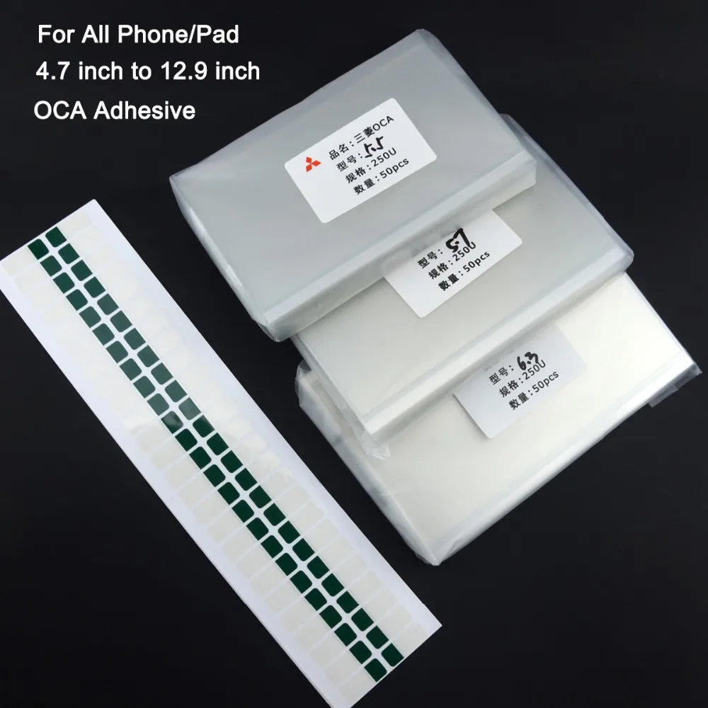 

2PCS 250um OCA 4.7 5 5.2 5.5 5.7 6 6.3 6.4 6.8 7 7.9 9.7 12.9 '' inch OCA Optical Clear Adhesive Glue Glass Lens Film+Easy Tear