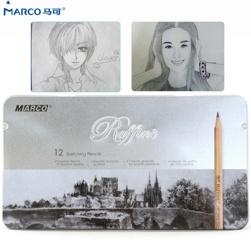 

Marco7001-12TN 12Pcs Craft Pencils Non-toxic Drawing Sketching Pencil Set For School Student Sketch Gift Stationery Art Supplies