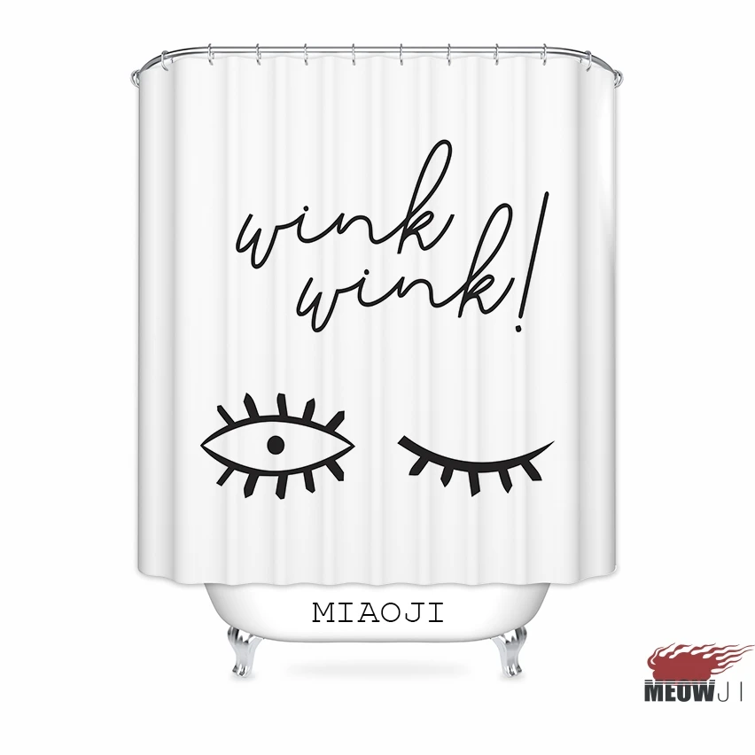 

[MIAOJI] <Quote> Black and White Abstract custom Shower Curtain Bathroom decor various sizes Free Shipping