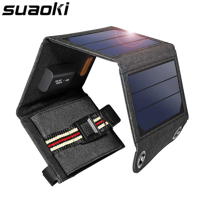 Suaoki 7W Solar Panel 5V USB Output Portable Foldable