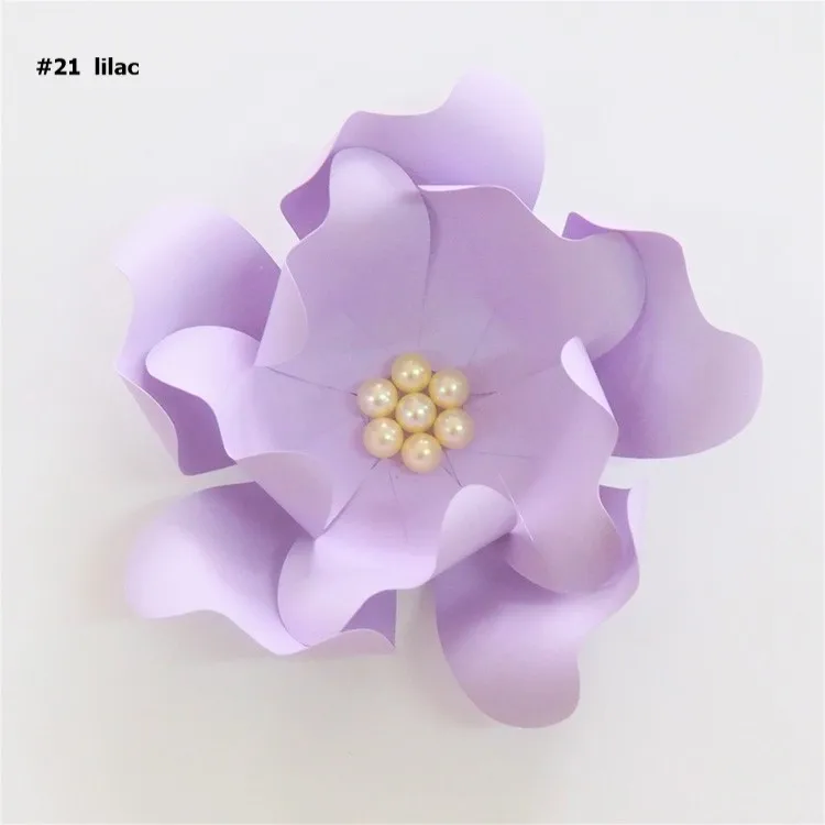 DIY Large Rose Giant Paper Flowers 15CM For Wedding Backdrops Decorations Paper Crafts Baby Nursery Birthday Wall Decor - Цвет: Lilac