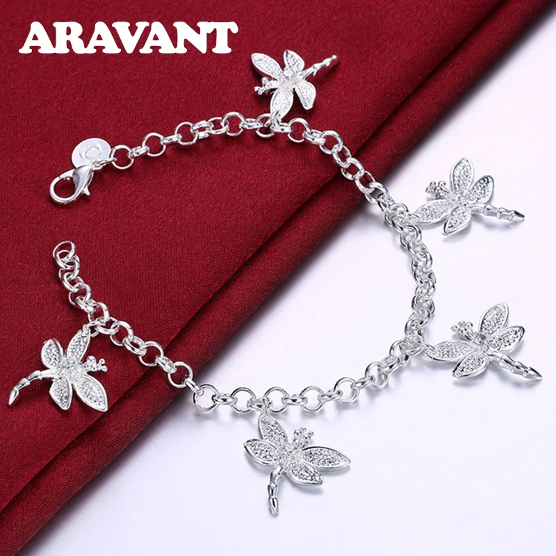 

925 Silver Dragonfly Bracelet Chain For Women Silver Jewelry