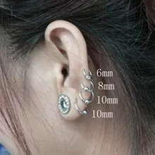 925 пробы серебряные серьги-кольца с фиксированным шариком, маленькие серьги-кольца для женщин и мужчин, круглые серьги-кольца, кольца для ушей