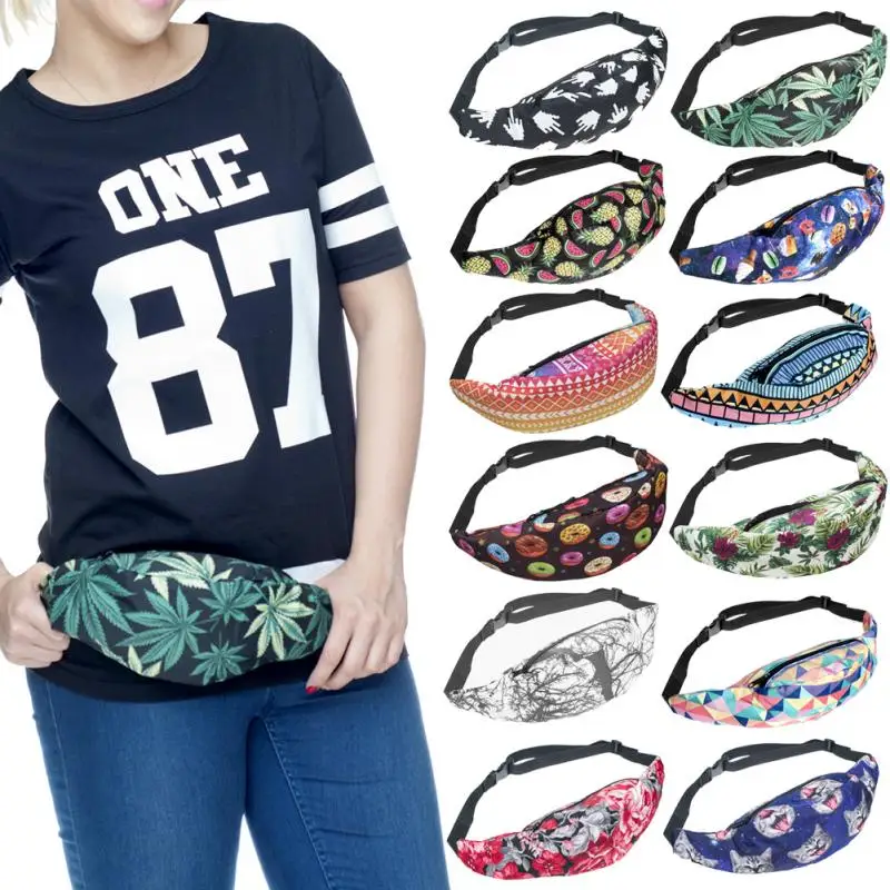 

3D Colorful Waist Pack for Men Fanny Pack Fruit Style Bum Bag Women Money Belt Travelling Mobile Phone Bag