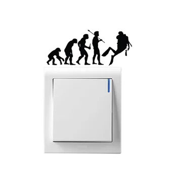 

Human Evolution Diving Switch Sticker Decor Vinyl Wall Decal 5WS0135