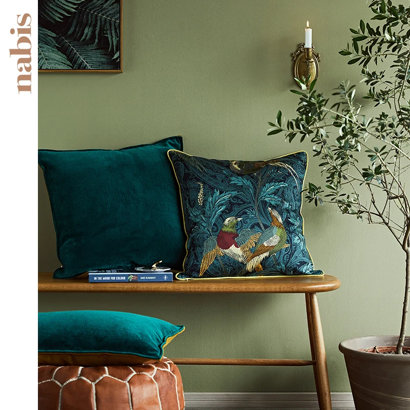 

Bulbul cotton floral Bird throw pillow covers 1pc handmade decorative couch pillow cover