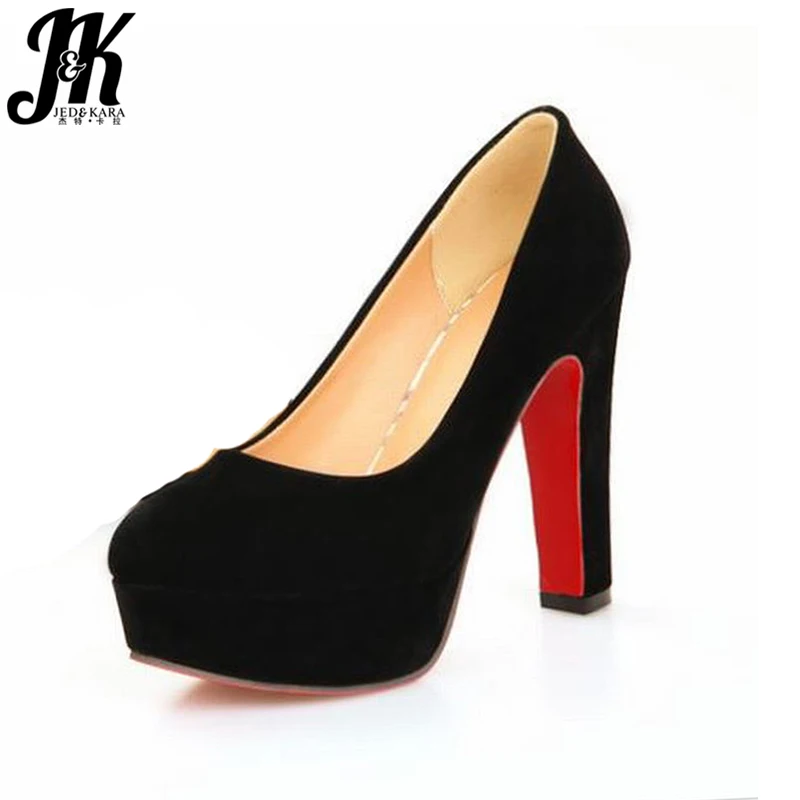 JK Big size 32-43 Thick High Heels Platform Pumps 2019 Bottom Wedding Shoes Woman Flock Fashion Shoes Concise Women Pumps Black JK Big size 32-43 Thick High Heels Platform Pumps 2019 Bottom Wedding Shoes Woman Flock Fashion Shoes Concise Women Pumps Black
