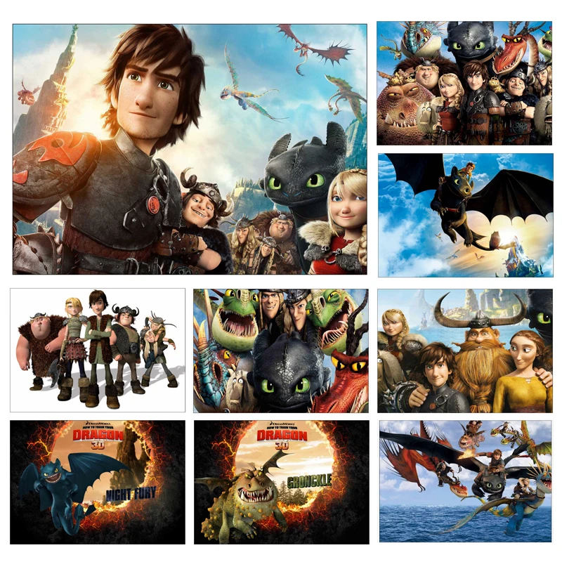 

Clear Image Japanese Anime How to Train Your Dragon Poster Wall Decals Game Poster Home Bar Decorative Painting Wall Decals