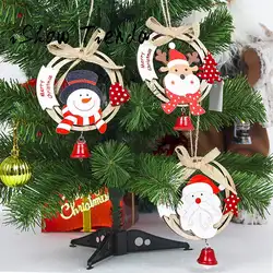 ISHOWTIENDA милый Дед Мороз лук колокол украшение елки украшения Деревянный снеговик лося новые рождественские украшения для дома