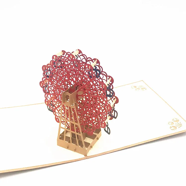 1pcs Creative 3D Ferris Wheel Wedding Birthday Party Invitations Cards High-Gread Festive Party Gre - 32990487194