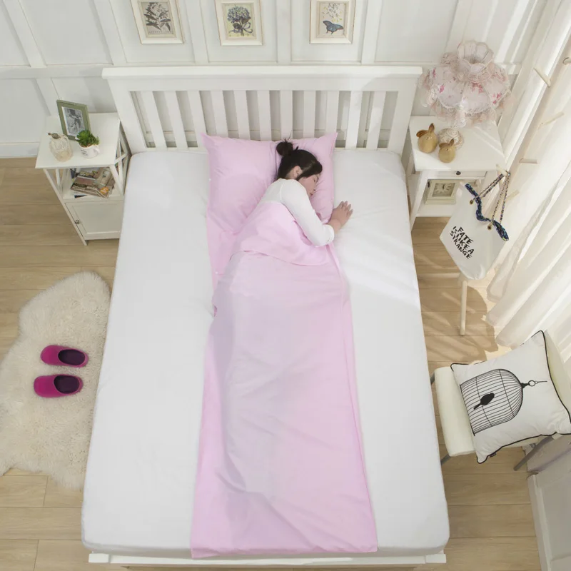 FENGTU, 75*210 см, Одноместный портативный спальный мешок для человека, хлопковый спальный мешок для воды, для отдыха на открытом воздухе, складной спальный мешок для взрослых, 1 человек - Цвет: Pink