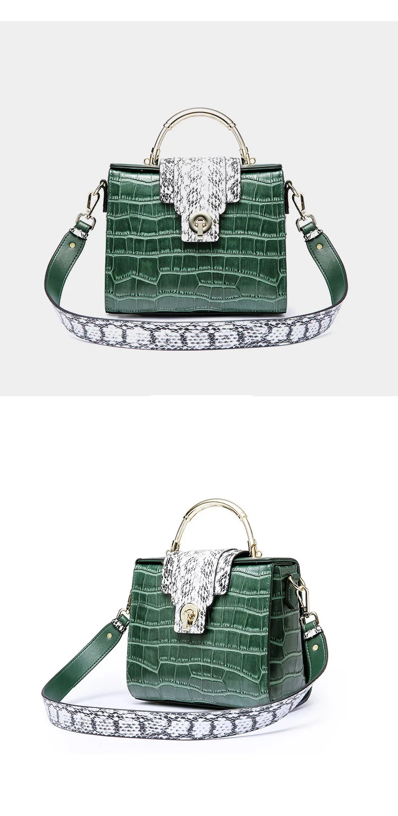 Новые дизайнерские женские сумки из натуральной кожи зеленые сумочки женские сумки-мессенджеры Аллигатор женская сумка на плечо женская сумка