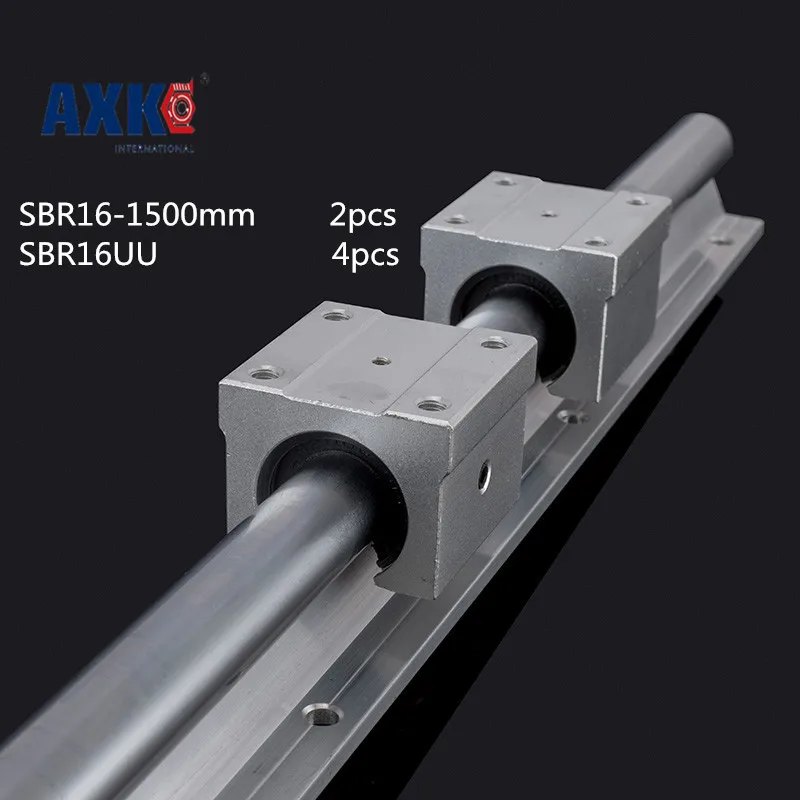 

Cnc Router Parts AXK Linear Rail Axk 2 X Sbr16 L = 1500mm Linear Bearing Supported Rails +4 Pcs Sbr16uu Guides Blocks For Cnc