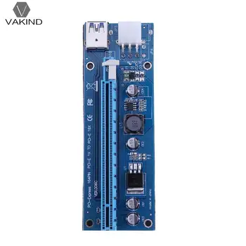 

6Pin Power Supply PCI-E Riser Card USB 3.0 PCI Express 1x to 16x Extender Raiser Card Board Adapter for BTC Mining Miner