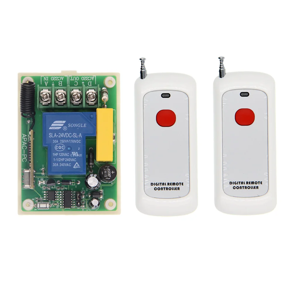 

500m Long Distance 220V 30A 1CH 1 CH RF Wireless Remote Control Relay Switch Receiver Security System Garage Door LED Light