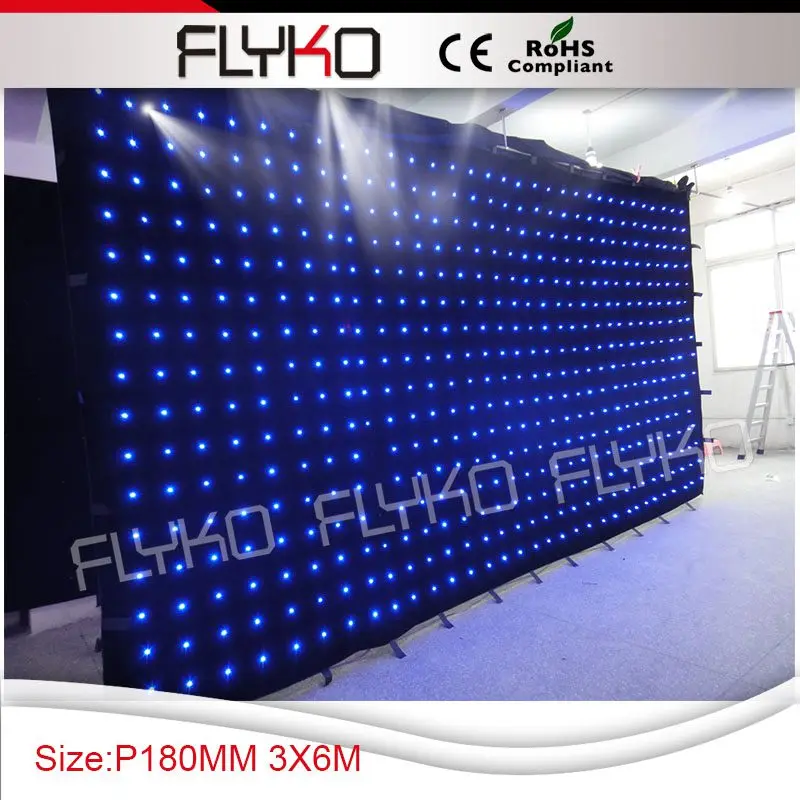 Бесплатная доставка p18 6x3 м лучшая цена rgb гибкий светодиодный экран|led curtain
